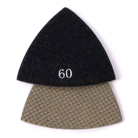 Specialty Diamond 60 Grit Electroplated Diamond Triangular Polishing Pad for Oscillating Tools BRTRI60